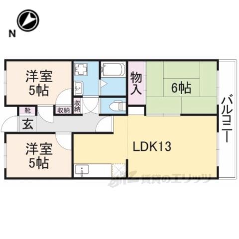 アンド・ユー郡津(3LDK/2階)の間取り写真