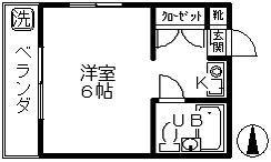 カーサビアンカ(ワンルーム/1階)の間取り写真