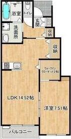 AFC RESIDENCE 海老島(1LDK/1階)の間取り写真