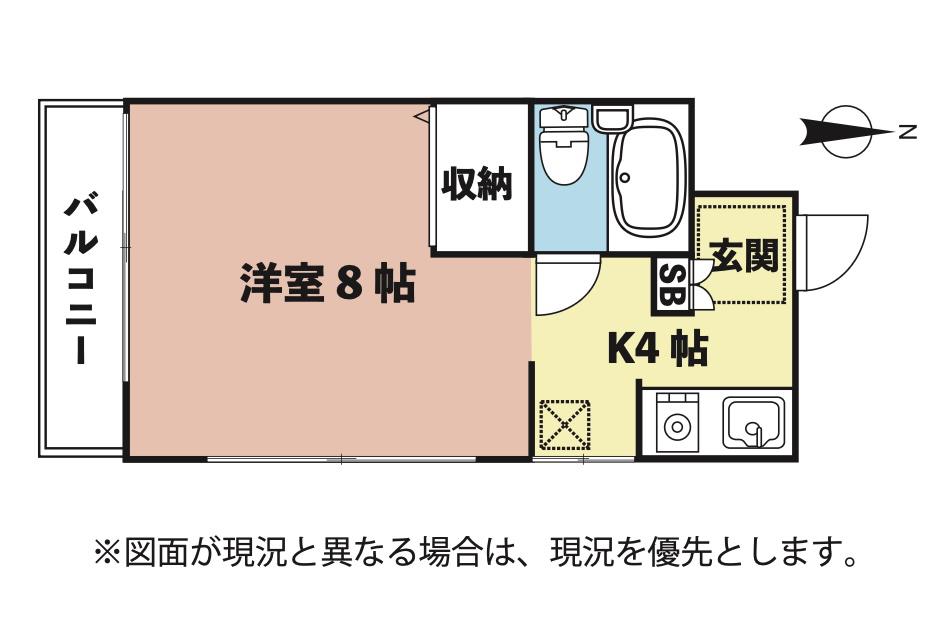 メゾンドルミエール(1K/3階)の間取り写真