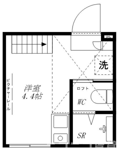 ハーモニーテラス南小岩III(ワンルーム/2階)の間取り写真