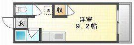 ソレイユK(ワンルーム/1階)の間取り写真