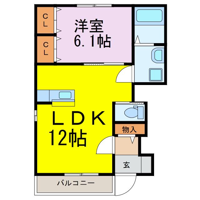 エトワール(1LDK/1階)の間取り写真
