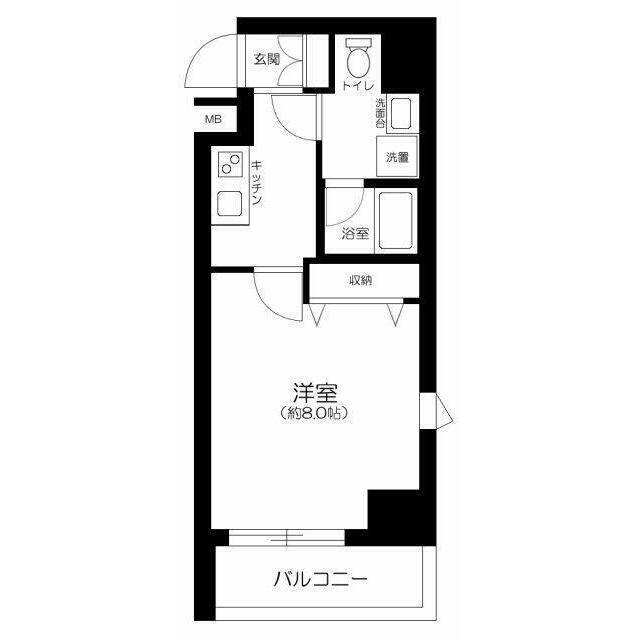 ビィ・フォルマ田園調布(1K/6階)の間取り写真