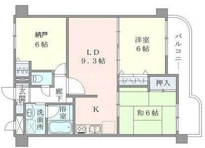 ベルメゾン南篠崎(2SLDK/5階)の間取り写真