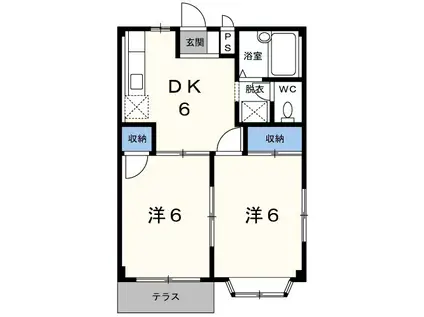 エンジェル・ハウス(2DK/1階)の間取り写真