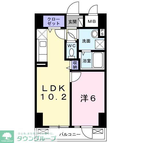 シオン八王子(1LDK/2階)の間取り写真