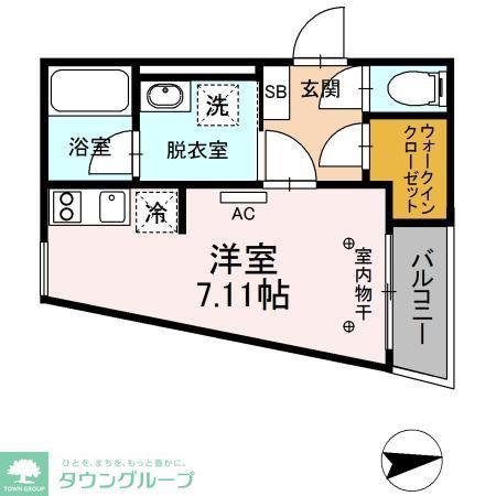 グランテージ新中野(ワンルーム/2階)の間取り写真