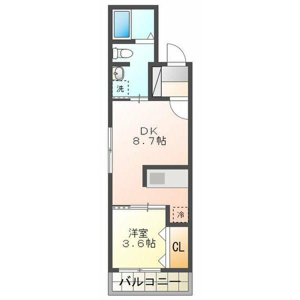クラークサイドSAPPORO(1DK/4階)の間取り写真