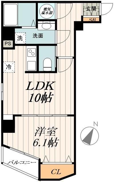 田澤BL西新宿(1LDK/12階)の間取り写真