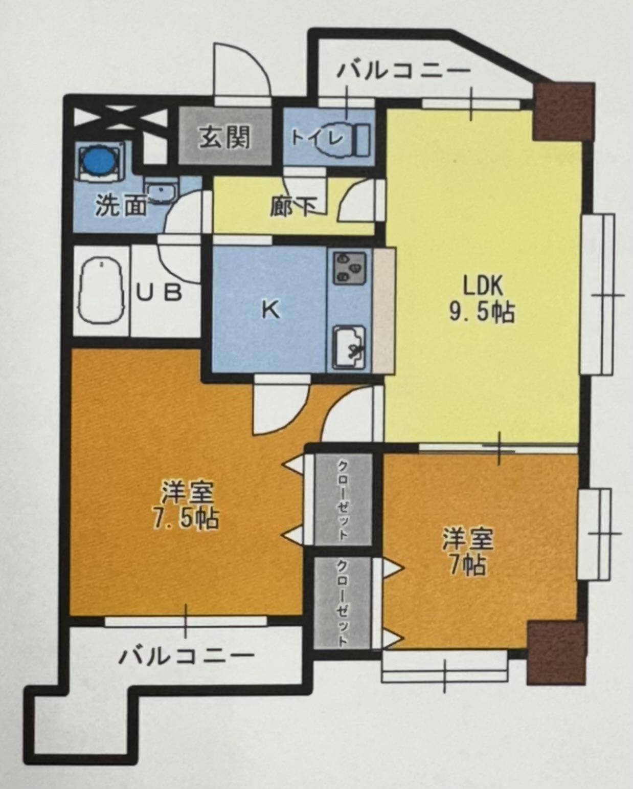 グランドパレスNS-77(2LDK/4階)の間取り写真