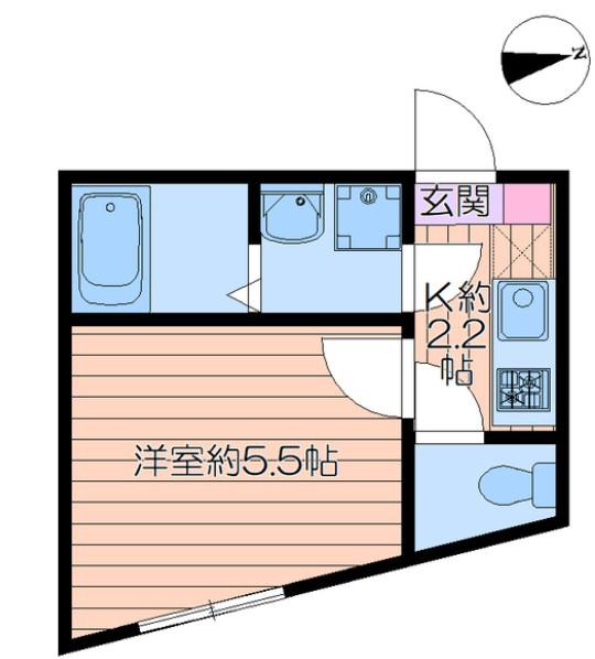 LONG HILL 1号館(1K/1階)の間取り写真