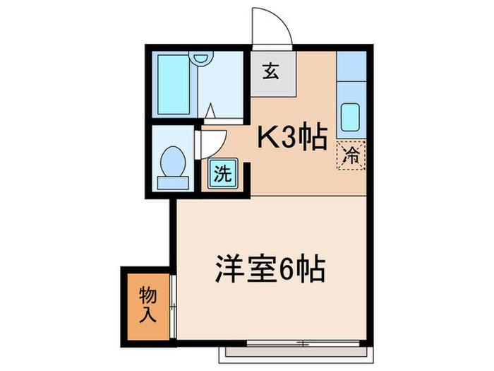 ルピナス千歳(1K/1階)の間取り写真