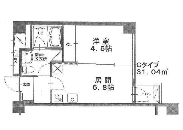 MS上杉5丁目(1DK/2階)の間取り写真