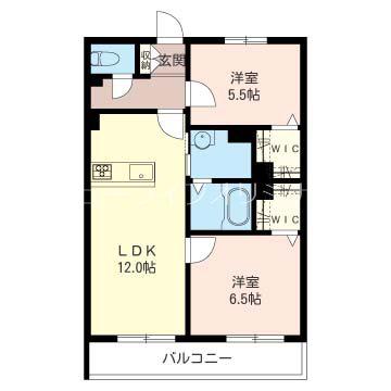 セレナヴィラ(2LDK/2階)の間取り写真