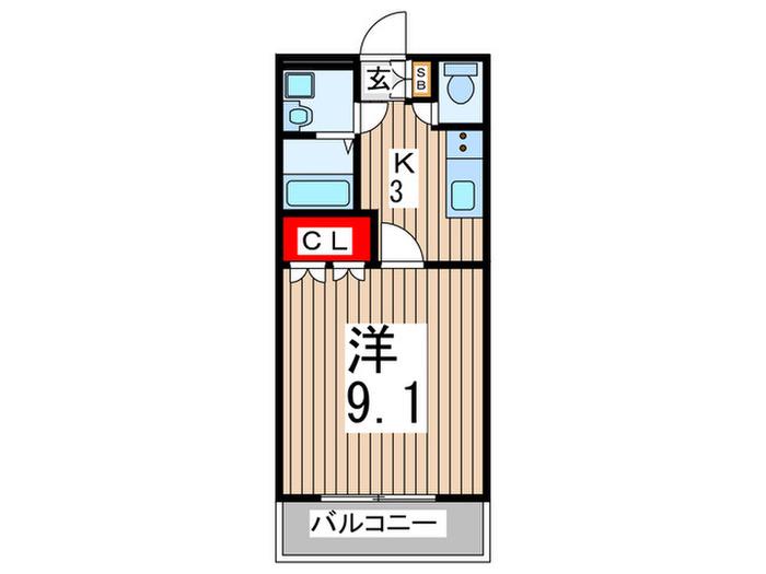 L・GARDEN(1K/1階)の間取り写真