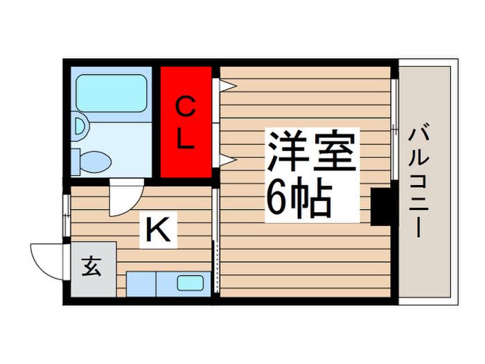 三興ビル(1K/4階)の間取り写真