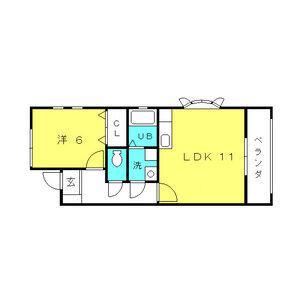 グレイスCHIE(1LDK/1階)の間取り写真