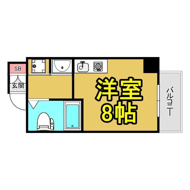 ペペル善源寺(1DK/5階)の間取り写真