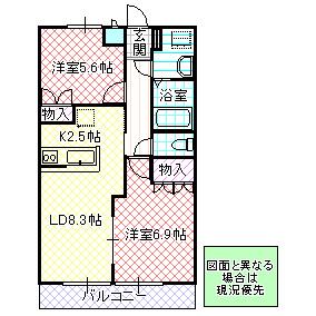 PRENDRE(2LDK/2階)の間取り写真