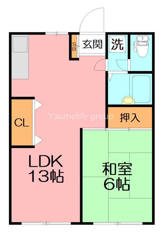 コーポビオラセア(1LDK/1階)の間取り写真