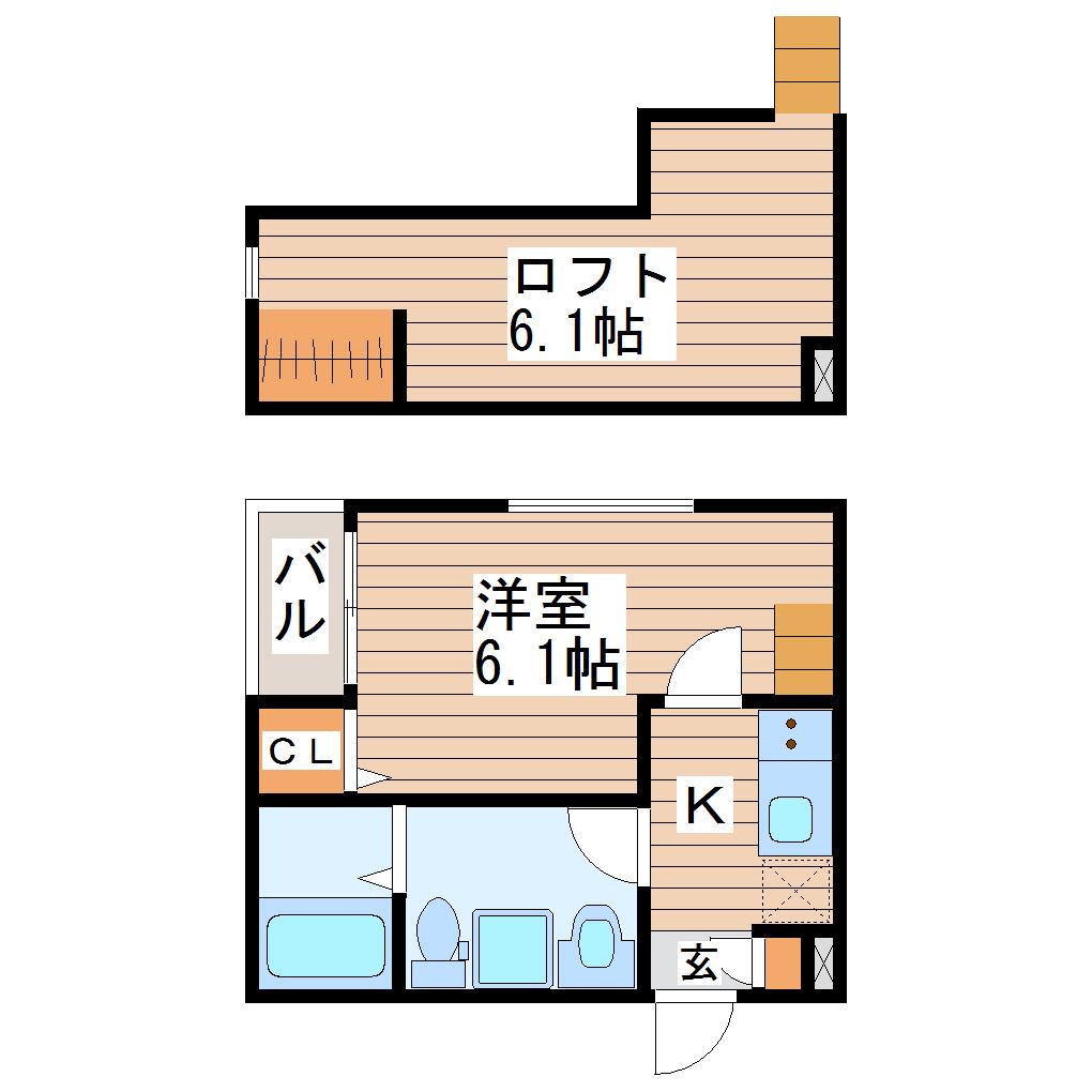 BEEHOUSE(1K/1階)の間取り写真