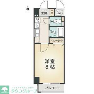 シャルム稲塚(1K/2階)の間取り写真