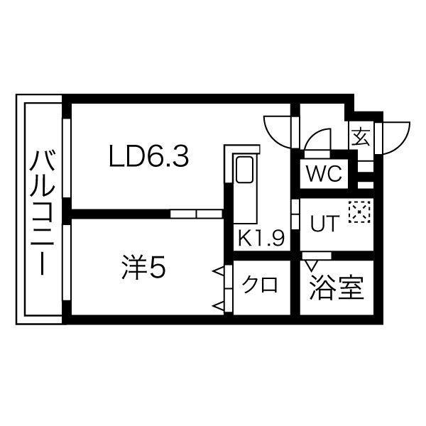 CALDINO N30 (1LDK/2階)の間取り写真