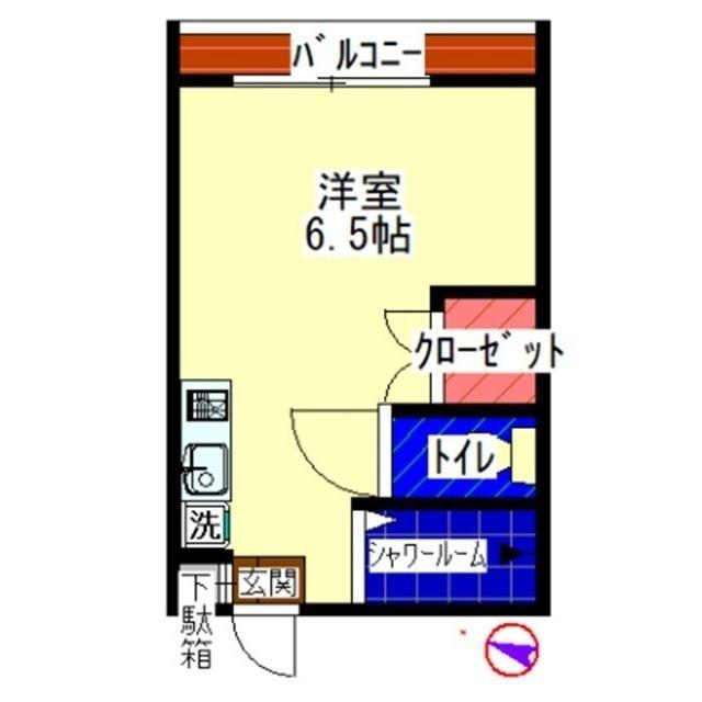 アステア仲池上(ワンルーム/2階)の間取り写真