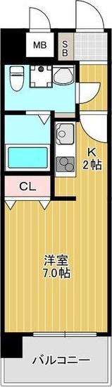 レジュールアッシュ江坂(1K/7階)の間取り写真
