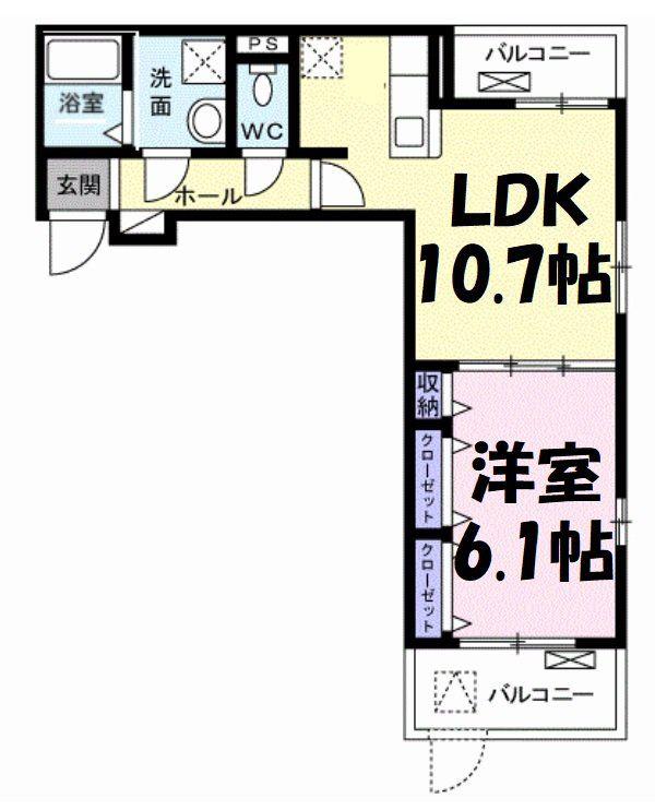 アンシャンテ(1LDK/3階)の間取り写真