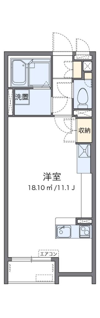 レオネクストTK(ワンルーム/1階)の間取り写真