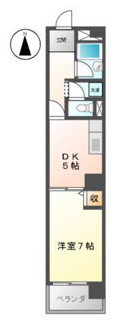 アーバンライフ金山II(1DK/7階)の間取り写真