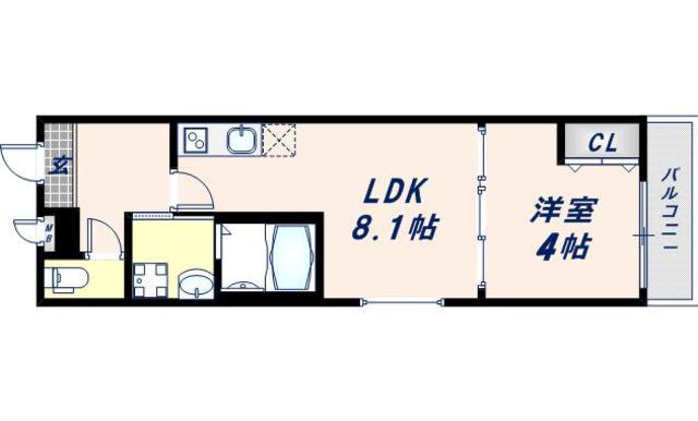 フジパレスあびこV番館(1LDK/2階)の間取り写真