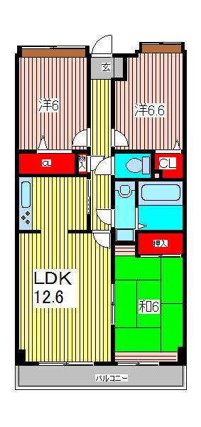 ウィンザーパレス西川口(3LDK/3階)の間取り写真