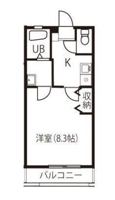 グランドアマレーII番館(1K/2階)の間取り写真