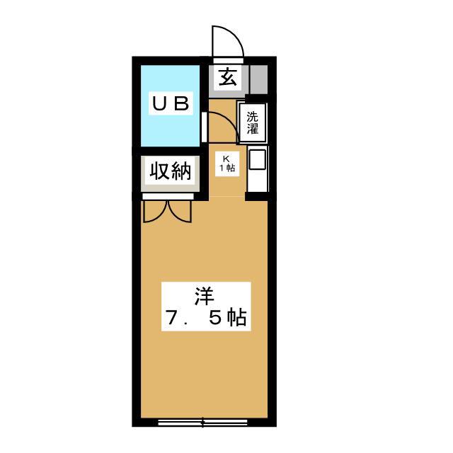 プチゼオン(ワンルーム/2階)の間取り写真