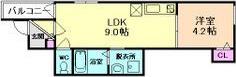 F ASECIA COSY(1LDK/3階)の間取り写真