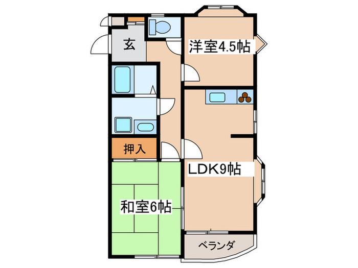 アメニティ相模原(2LDK/2階)の間取り写真