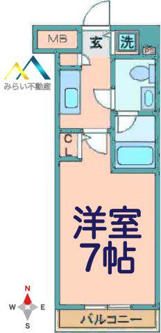 MAJORLAND横濱鶴見(1K/3階)の間取り写真