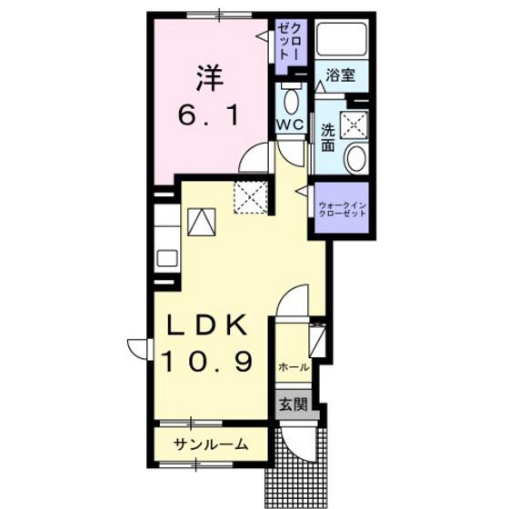 パル祇園(1LDK/1階)の間取り写真
