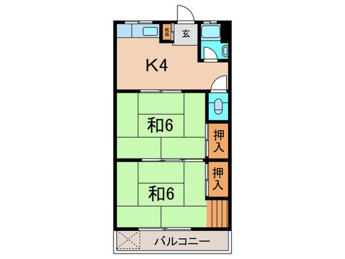 前田マンション(2K/2階)の間取り写真
