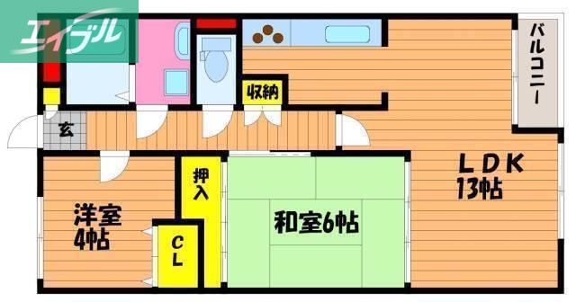 ヴィラ・ノーバ(2LDK/6階)の間取り写真