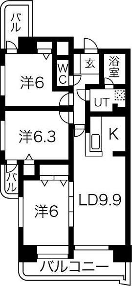 アピエス尾頭橋(3LDK/10階)の間取り写真
