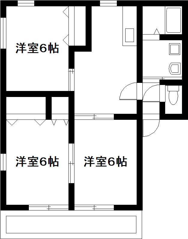 レトアKEI(3DK/2階)の間取り写真