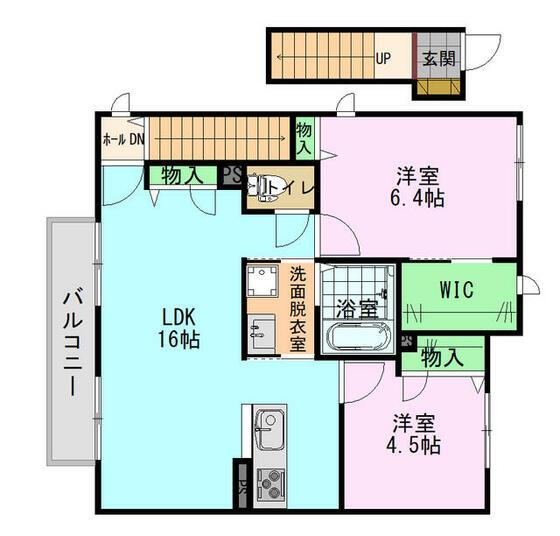シュッドソワプレージ(2LDK/2階)の間取り写真