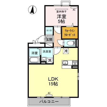 フローラ(1LDK/3階)の間取り写真