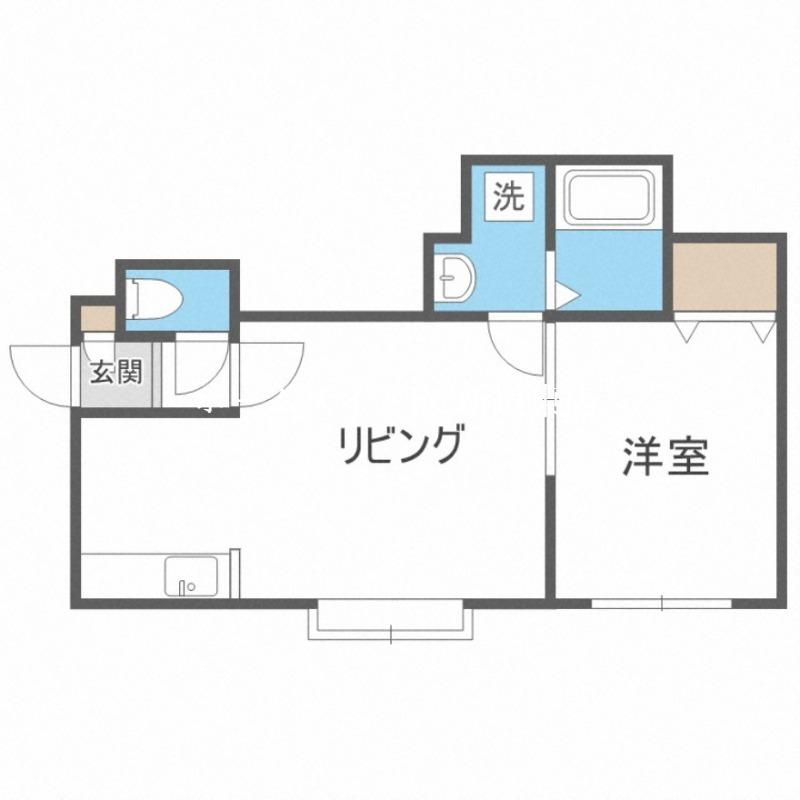 ドリームハウス(1LDK/2階)の間取り写真