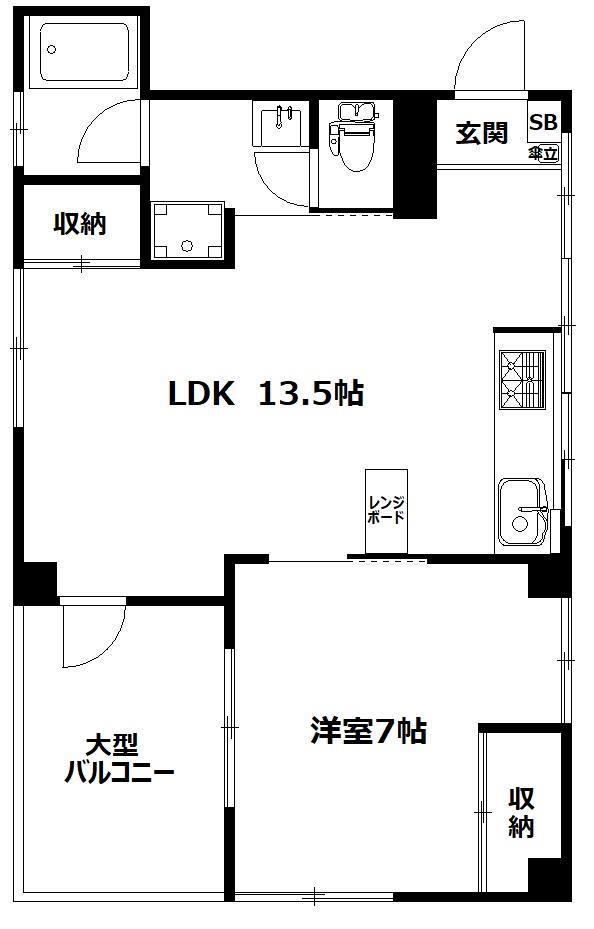 杉本ビル(1LDK/3階)の間取り写真