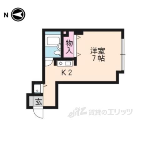 スタジオーネ桂(1K/4階)の間取り写真